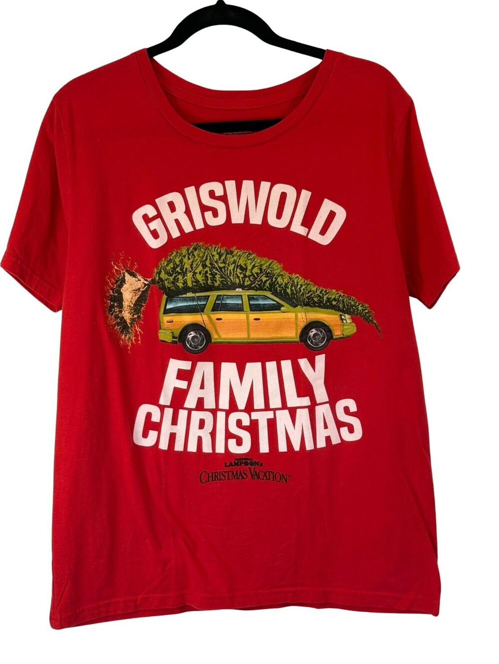 National Lampoons Christmas Vacation Griswold Red Graphic T Shirt Juniors XL